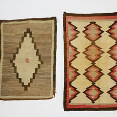 Two 1930s Vintage Navajo Native American Woven Rugs