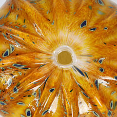 Colorful Hand-Blown Art Glass Pumpkin, Contemporary