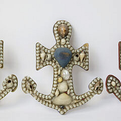 Group of Four Antique Shell Encrusted Anchors