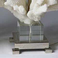 Pair of Contemporary Faux White Coral Lamps