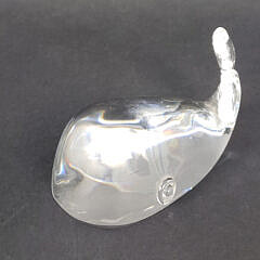 Signed Steuben Clear Crystal Figural Sperm Whale Sculpture