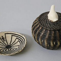 James Ommik Baleen and Carved Walrus Basket