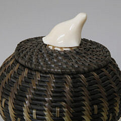 James Ommik Baleen and Carved Walrus Basket