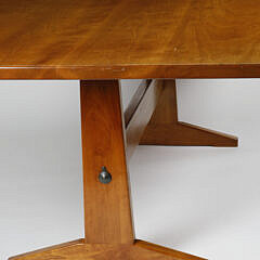 Stephen Swift Cherry Straight Edge Trestle Dining Table