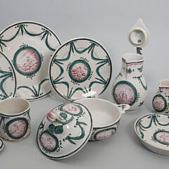 French Faience Desceaux Solitaire Breakfast Service, 18th/19th Century