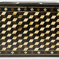 Indo-Portuguese Marquetry Inlaid Contador Box, 17th / 18th Century