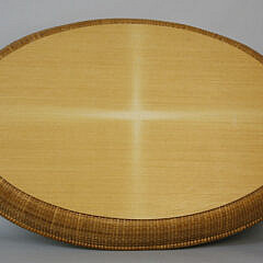 Contemporary Nantucket Basket Woven Tray Coffee Table