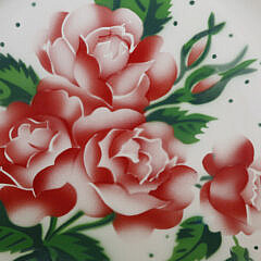 Airbrushed Painted Rose Bouquet Metal Serving Tray