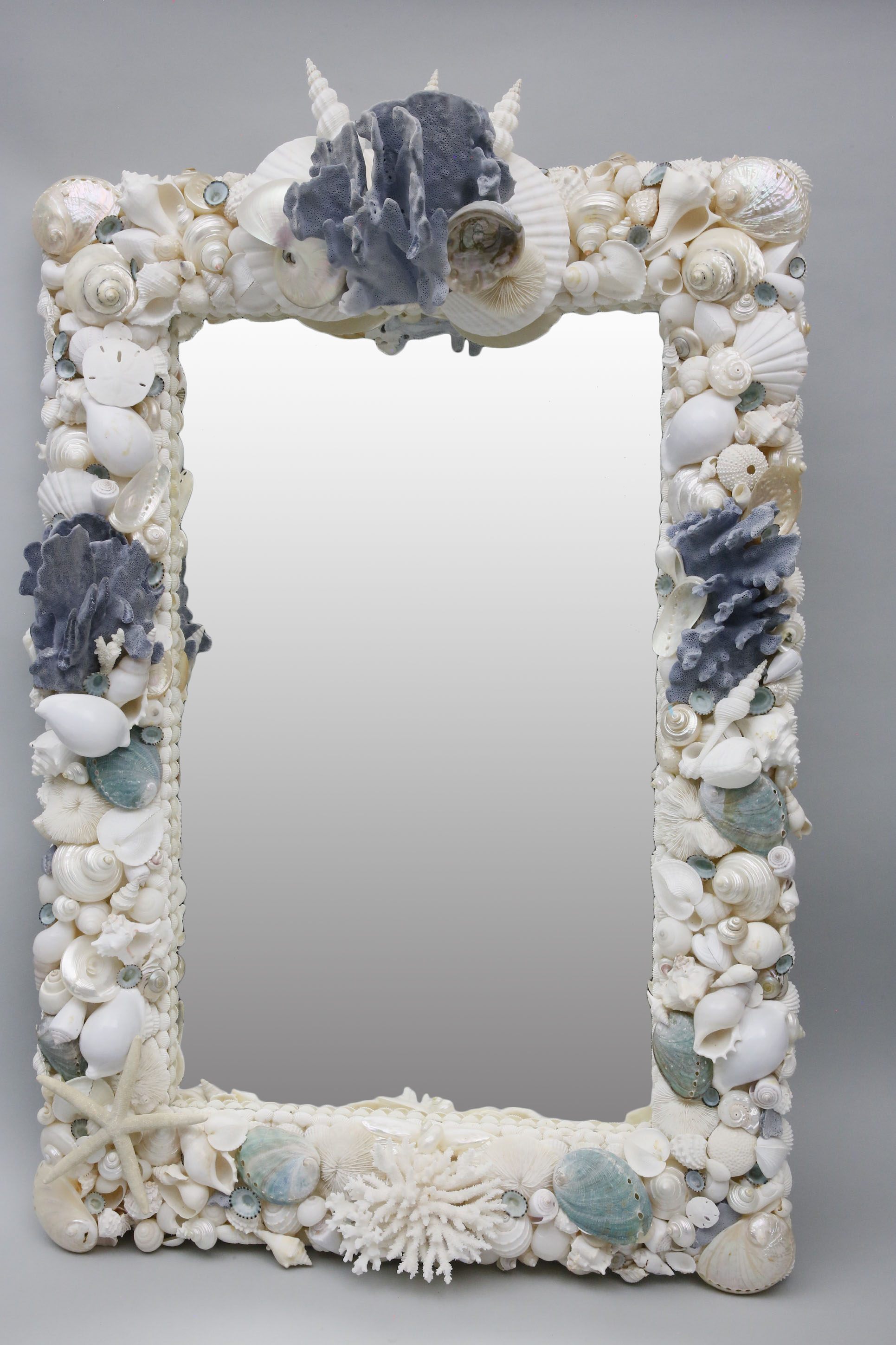 マルコリン・アート・クリスタル 貝殻 M177 Linda Saligman Contemporary Dramatic Seashell Encrusted Mirror
