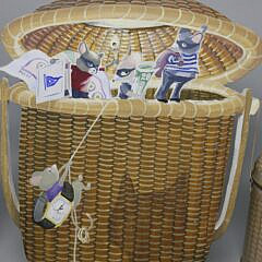 George Davis Carved and Painted Nantucket Basket