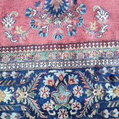 Vintage Hand Knotted Wool Sarouk Carpet