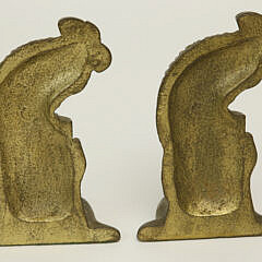 Pair of Brass Perched Parrot Bookends