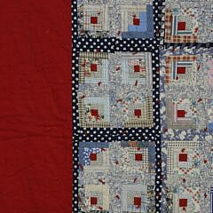 Postage Stamp in a Square Patchwork Quilt, circa 1920s