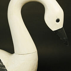 Contemporary Carved Pine Swimming Swan