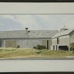 John Austin Tempera on Panel “The Red Barn Durham CT”