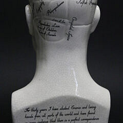 Contemporary Ceramic Phrenology Head