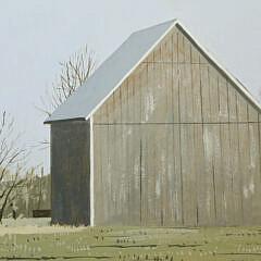 John Austin Tempera on Panel “Red Barns South Glastonbury”