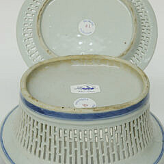 Canton Reticulated Fruit Basket and Tray, 19th Century