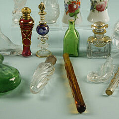 Collection of 19 Antique Glass Perfume Bottles