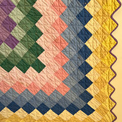 Fine Multi-color “Trip Around the World Quilt”, circa 1930s