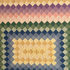 Fine Multi-color “Trip Around the World Quilt”, circa 1930s