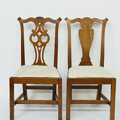 Five David Lefort Cherry Chippendale Style Dining Chairs