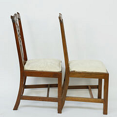 Five David Lefort Cherry Chippendale Style Dining Chairs