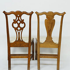 Five David Lefort Cherry Chippendale Style Dining Chairs