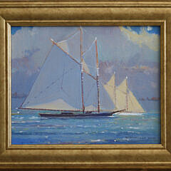 141-3520 William Lowe Oil on Linen Color Study A framed