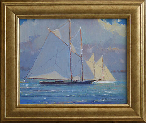 141-3520 William Lowe Oil on Linen Color Study A framed