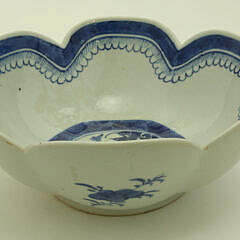 Canton Six Lobe Salad Bowl, late 19th Century