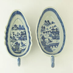 Two Canton Sauce Boats, 19th Century