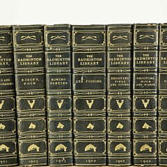 30 Green Tooled Leatherbound Vols. “The Badminton Library of Sports and Pastimes”