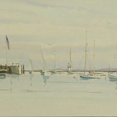 2639-955 Y. Brent Watercolor Stonington Harbor B_MG_3945