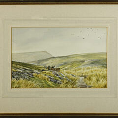 Lynne R. Moore Watercolor on Paper “Grouse Hunting at Bolton Abbey Moor”