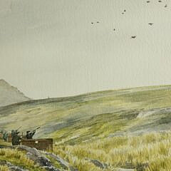 Lynne R. Moore Watercolor on Paper “Grouse Hunting at Bolton Abbey Moor”