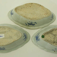 Three Canton Diamond Form Open Vegetable Dishes, 18th Century