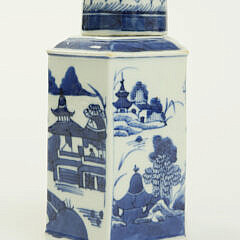 Canton Marquis-Shaped Tea Caddy, 19th Century