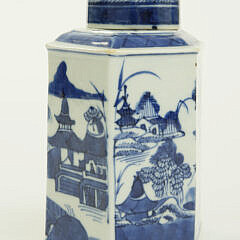 Canton Marquis-Shaped Tea Caddy, 19th Century