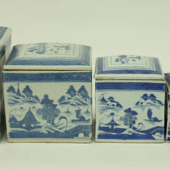 Set of Five Canton Graduated Boxes, 19th Century