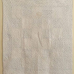 Baby Blue and White Embroidered Crib Quilt, circa 1930s