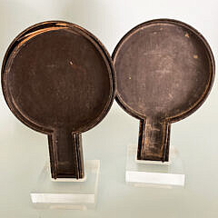 Pair of Signed Japanese Kagami Bronze Handheld Mirrors, 19th Century