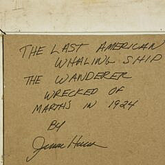 Jerome Howes Oil on Board “The Wanderer” Wrecked Off Martha’s Vineyard 1924