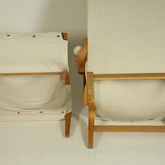 Vintage Bruno Mathsson Pernilla Lounge Chair and Stool, for Dux Sweden