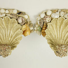 Vintage Seashell Encrusted Wall Brackets