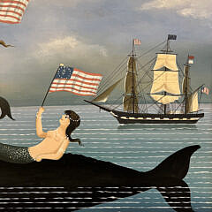 Ralph Eugene Cahoon, Jr. Oil on Masonite “Mermaids with Flags”