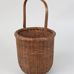 Jose Formoso Reyes Round Swing Handle Nantucket Basket, circa 1950s