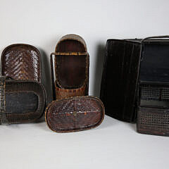 Three Vintage Chinese Woven Food Caddies