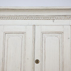 Swedish Gustavian Cupboard in Lime Washed Finish