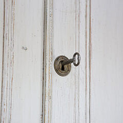 Swedish Gustavian Cupboard in Lime Washed Finish